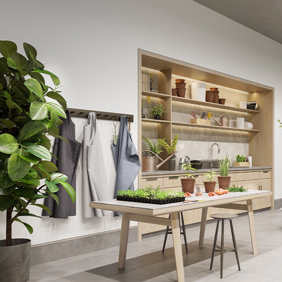 the waterline club indoor gardening room